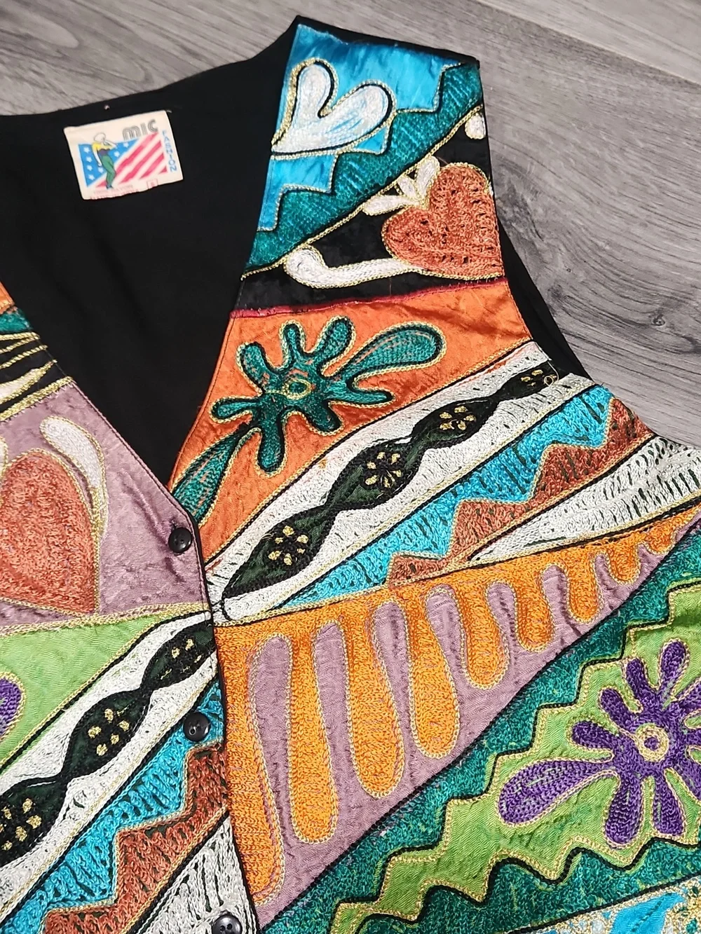 Vintage Boho 90's Intricate Embroidered Statement Vest